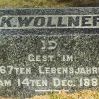 Cemetery Stone of Koppelman Wollner in Salem Field. 