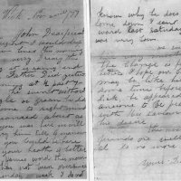 Letter about death of Joseph McCoy on Nov, 1, 1877